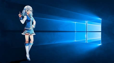 42 Windows 10 Anime Mascot Wallpaper