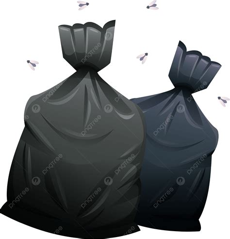 أكياس القمامة البلاستيكية السوداء وأكياس القمامة ينتن الرسوم التوضيحية