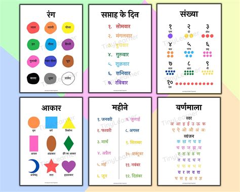 Hindi Educational Poster Charts Hindi Nursery Art Classroom Etsy