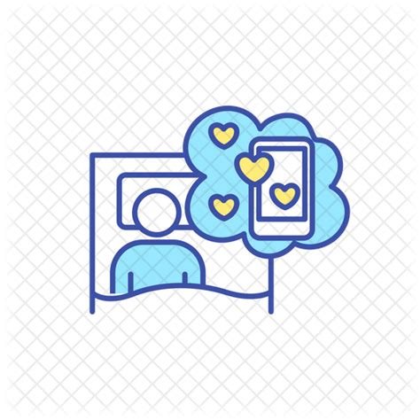 Social Media Addiction Icon Download In Colored Outline Style