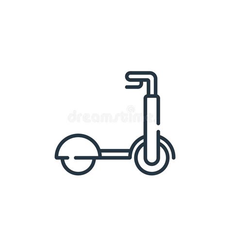 Scooter Vector Icon Isolated On White Background Outline Thin Line