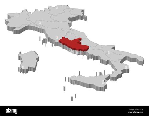 Mappa Politica Dell Italia Con Le Diverse Regioni Dove Il Lazio è