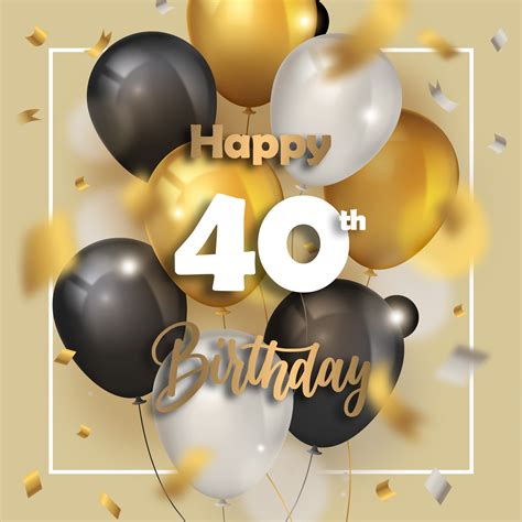 Free 40th Years Happy Birthday Image With Balloons