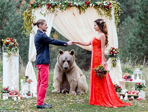 Russian Couple Invite Grizzly Bear To Be A Part Of Their Wedding