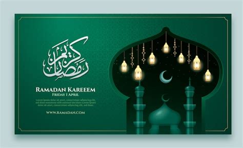 Free Vector Realistic Ramadan Horizontal Banner Template