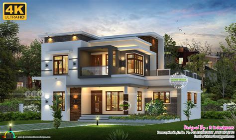 2077 Square Feet 4 Bedroom Contemporary House Kerala Home Design And