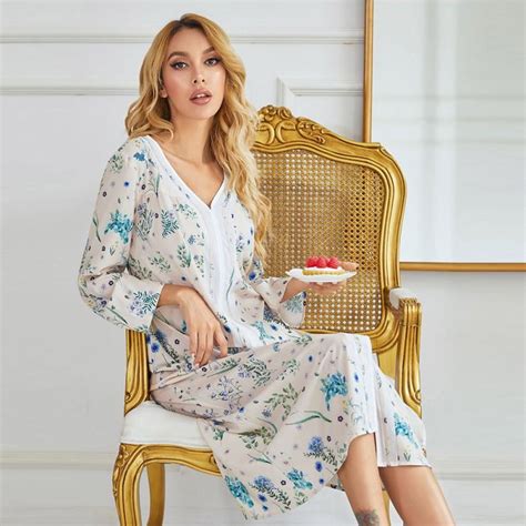 Buy Womens Nightgowns Ankle Length Printed Casual Sleepshirts Ladies