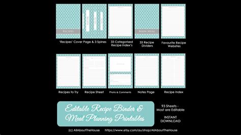 How To Organize Recipes Editable Printable Quatrefoil Recipe Binder