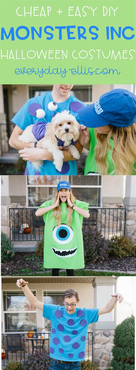 The mike costume was very easy! Cheap DIY Couples Costumes For You and Your Pet | Diy couples costumes, Mike wazowski halloween ...