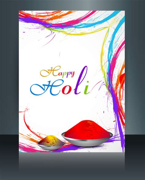 Beautiful Brochure Holi Colorful Template Card Celebration Background
