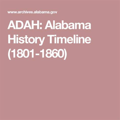 Adah Alabama History Timeline 1801 1860 History