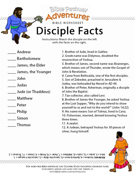 Disciple Facts Bible Study For Kids Bible Lessons For Kids Sunday