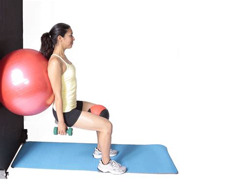 Wall Squats With Stability Ball Exercise Squat Workout Ball
