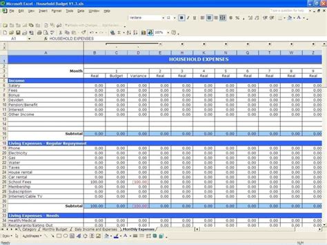 Business Budget Spreadsheet Template Free —