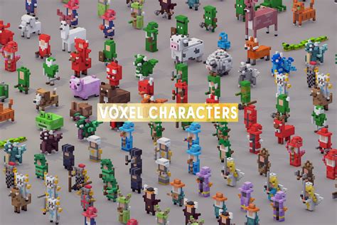 3d Voxel Characters Model