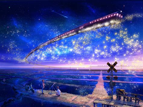 Stars Trains Telescope Scooters Scenic Anime Anime Boys Skyscapes