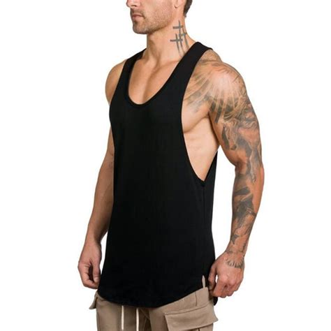 Mens Gym Workout Stringer Tank Top Sleeveless Muscle Workout Shirt Walmart Com