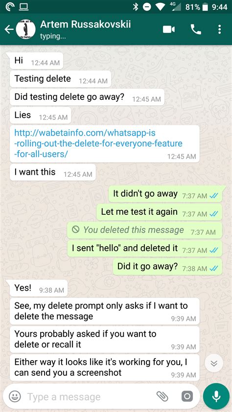 [Update: It's official] Deleting messages on WhatsApp for ...