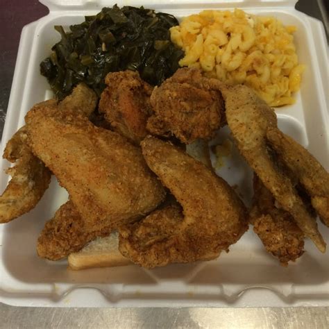 Fried Chicken Wings Macaroni And Cheese And Collard Greens Yelp