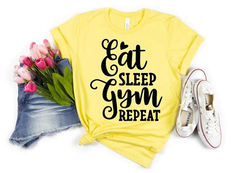 Eat Sleep Gym Repeat Svg Gym Quotesworkout Quote Svg Cut Etsy