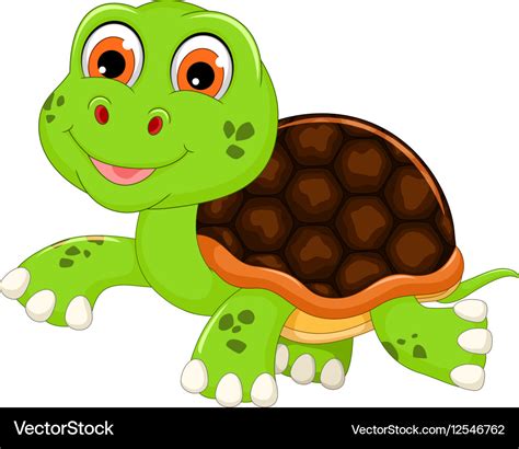 Cute Baby Turtle Cartoon Walking Royalty Free Vector Image