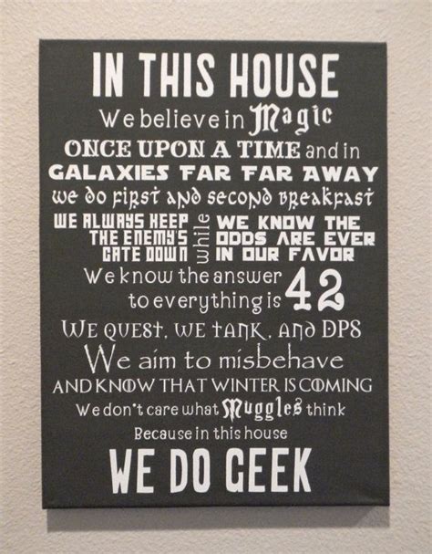 In This House We Do Geek Customizeable Sign On Stretched Gallery