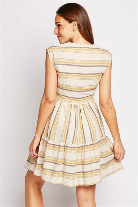 Horizontal Striped Midi Dress Just 7