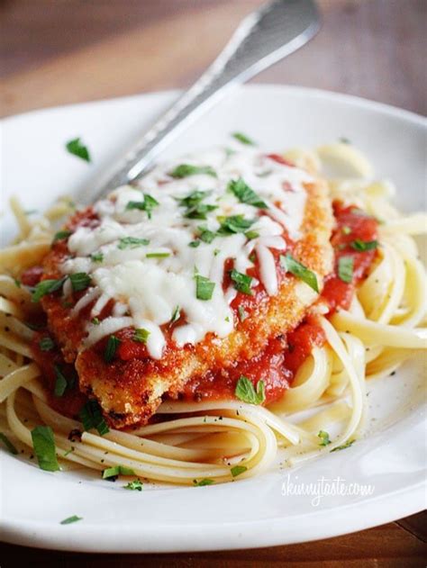 Baked chicken parmesan with spaghetti sauce is a quick meal to put together in weeknights and fancy enough for dinner parties. Baked Chicken Parmesan Recipe