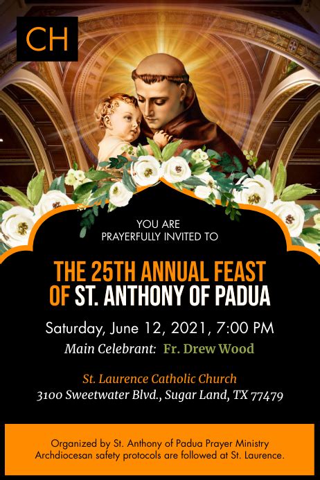 Copy Of St Anthony Of Padua Feast Template Postermywall
