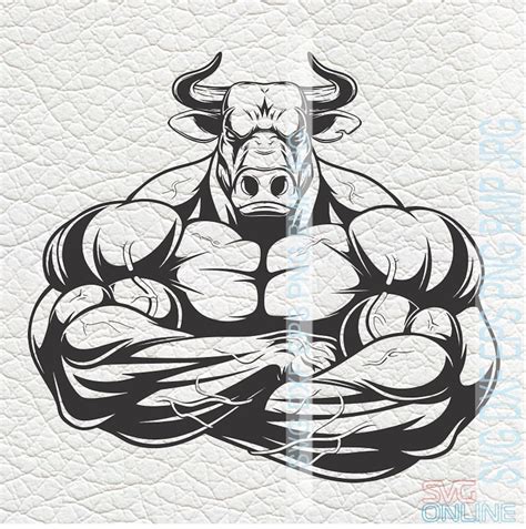 Bull Bodybuilding Svg Dxf Png Clipart Vector Cricut Cut Etsy