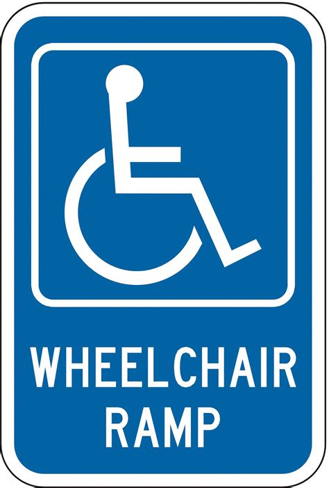 Lyle Ada Handicapped Parking Sign Sign Legend Wheel Chair Ramp 18 In