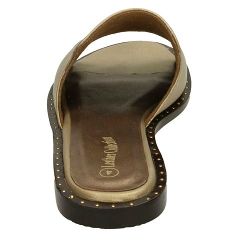 Ladies Leather Collection Flat Slipper Cut Mules F00202 Fruugo Us