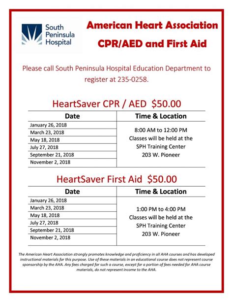 American Heart Association Cpraed And First Aid Classes South