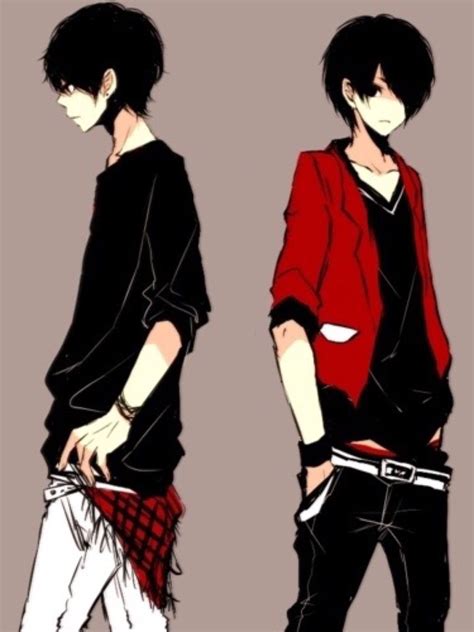 Anime Boy Twins With Brown Hair