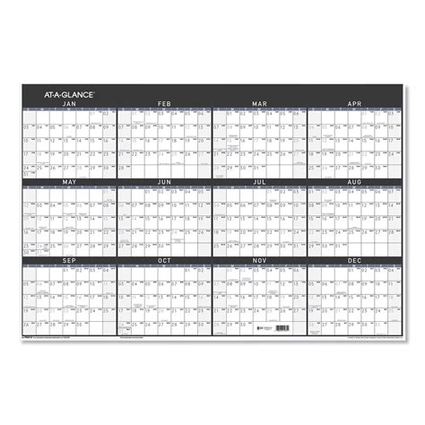 At A Glance Contemporary Two Sided Yearly Erasable Wall Planner 24 X