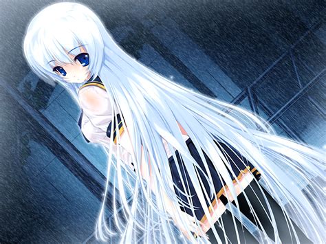 Anime Wallpaper Elle Prier Game Rafale Nana Blue Eyes Game Cg White Hair Very Long Hair