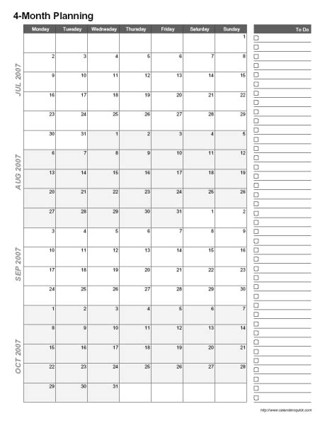 Printable Multi Month Calendar Calendarsquick