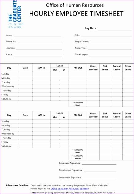 6 Hourly Timesheet Template Excel Excel Templates