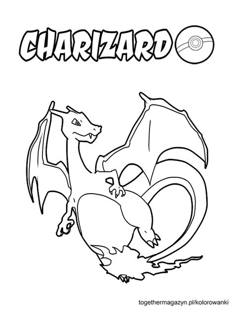 Charizard Kolorowanki Dla Dzieci Kolorowanki Do Wydru