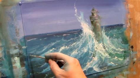 Oil Painting Seascape Lighthouse In The Storm Part 2 Youtube