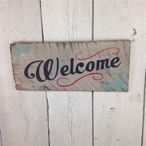 Welcome Wood Sign Welcome Barn Wood Sign Barn By Harrissignstation