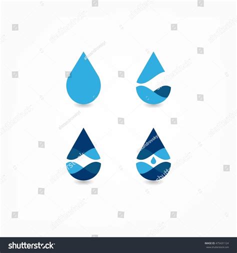 Abstract Blue Water Drop Vector Logo Stock Vector