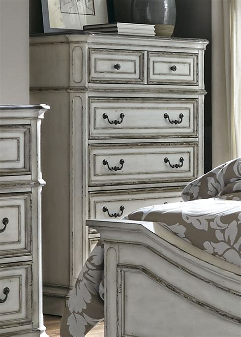 Magnolia Manor Antique White Upholstered Panel Bedroom Set 6 Best