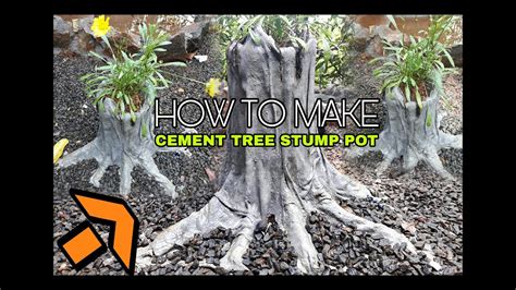 Diy Pot How To Make Cement Tree Stump Pot Youtube