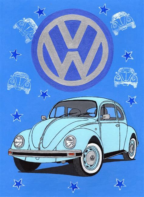 Beetle Drawing Bugs Drawing Car Painting Acrylic Painting Canvas