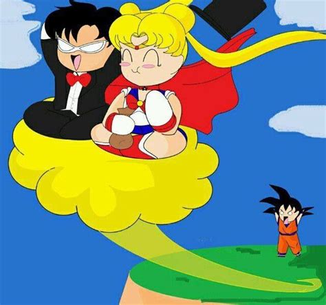 Sailor Moon Meets Dbz Give Goku Back His Nimbus You Two ♥ Sailor Moon Art Sailor Moon