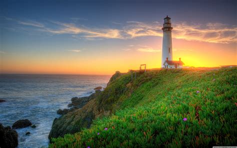 Photo California Usa Pigeon Point Lighthouse Nature Lighthouses Sky