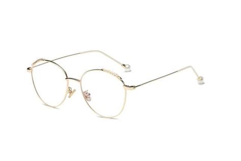 Kottdo New Fashion Pearls Eyeglasses Frame Clear Glasses Women Round