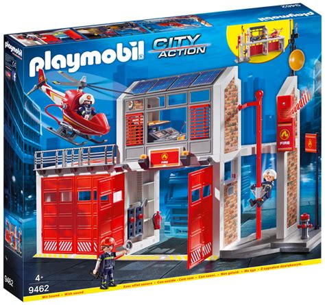 Playmobil City Action 9462 Pas Cher Caserne De Pompiers Avec Hélicoptère