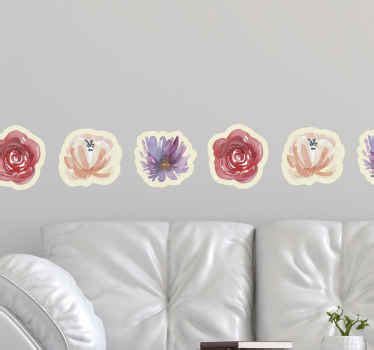Floral Border Stickers Tenstickers
